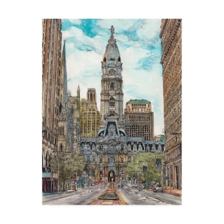 Melissa Wang 'Us Cityscape Philadelphia' Canvas Art,35x47